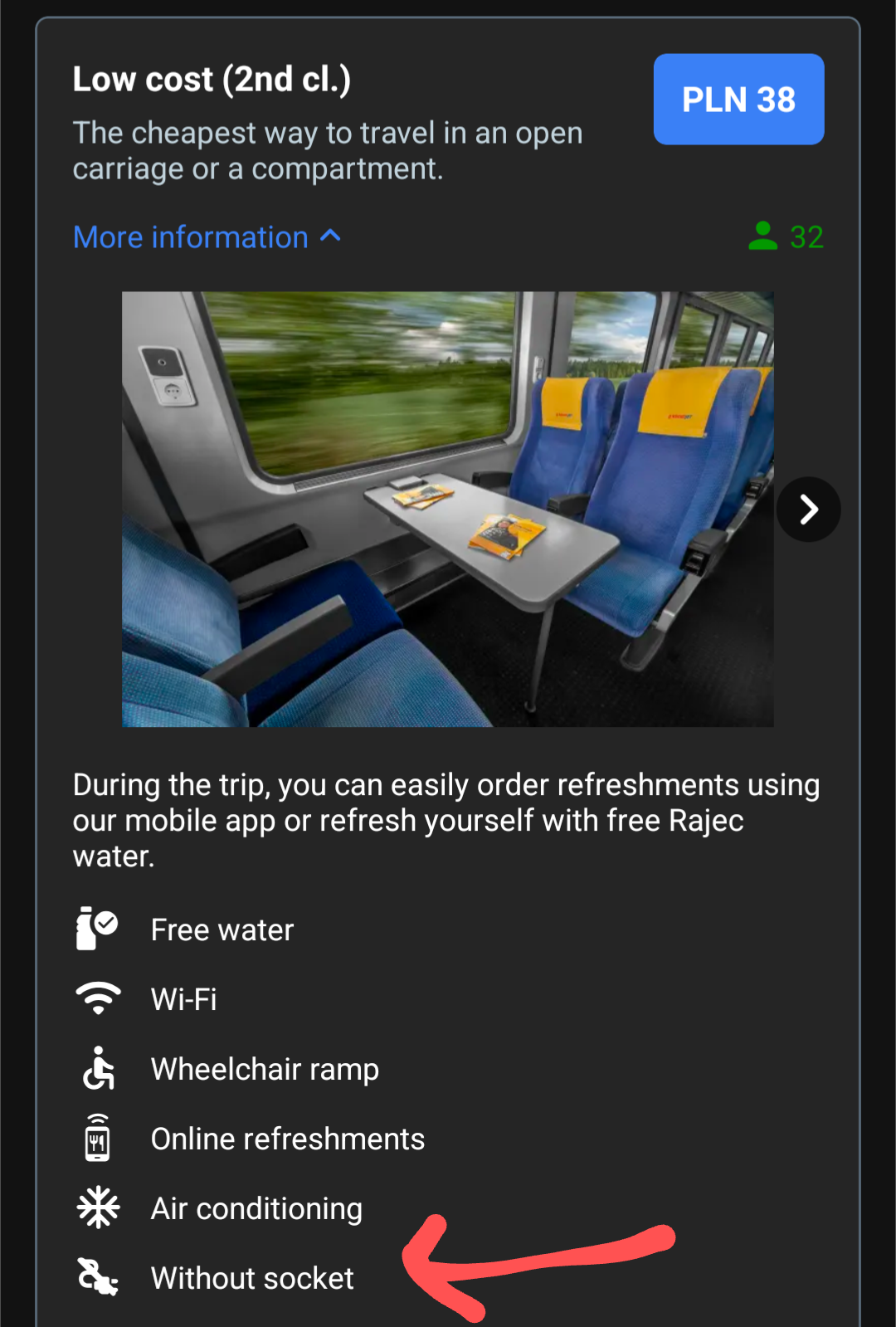 a screenshot from regiojet's website for low cost carriage