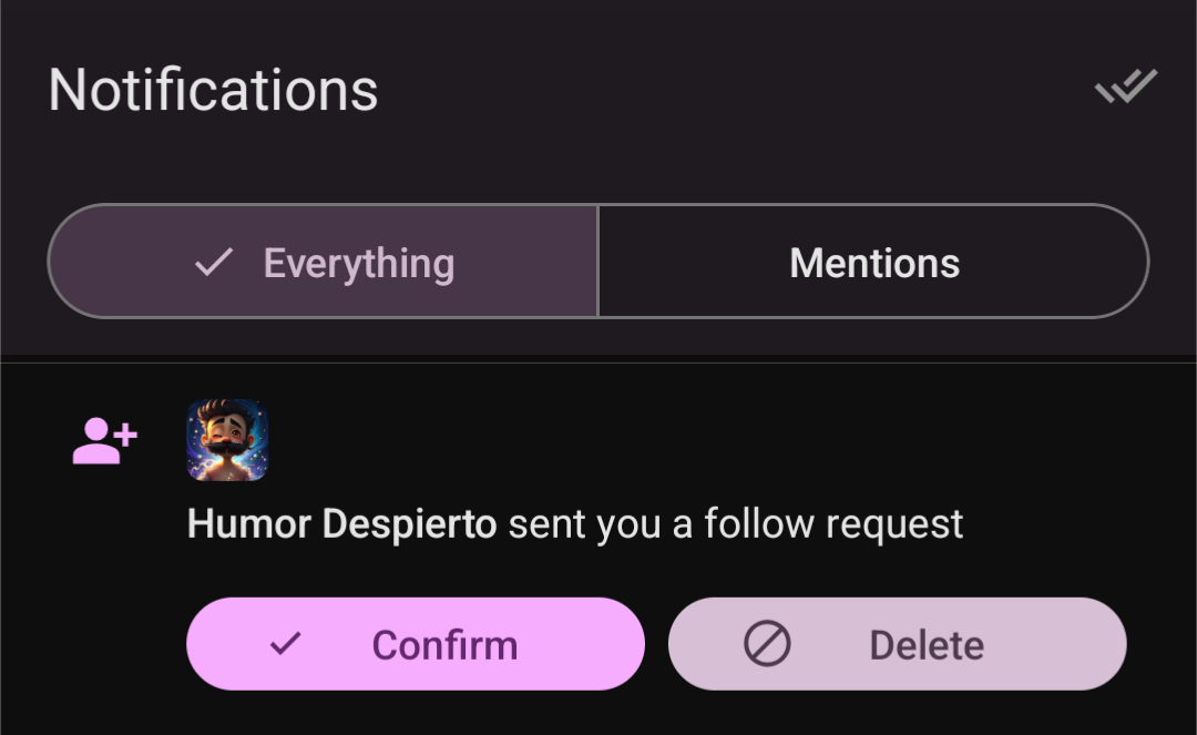 [ai generated pfp] Humor Despierto sent you a follow request