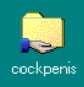 a file share called "cockpenis" with the symbol of a hand holding the symbol of a folder