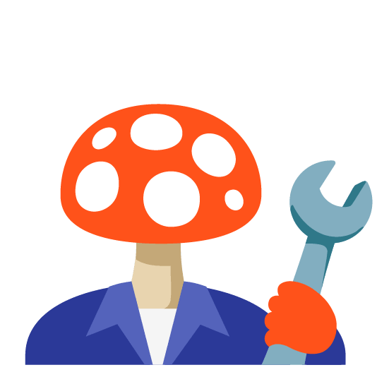 Emoji Kitchen sticker for 🧑‍🔧 emoji and 🍄 emoji
