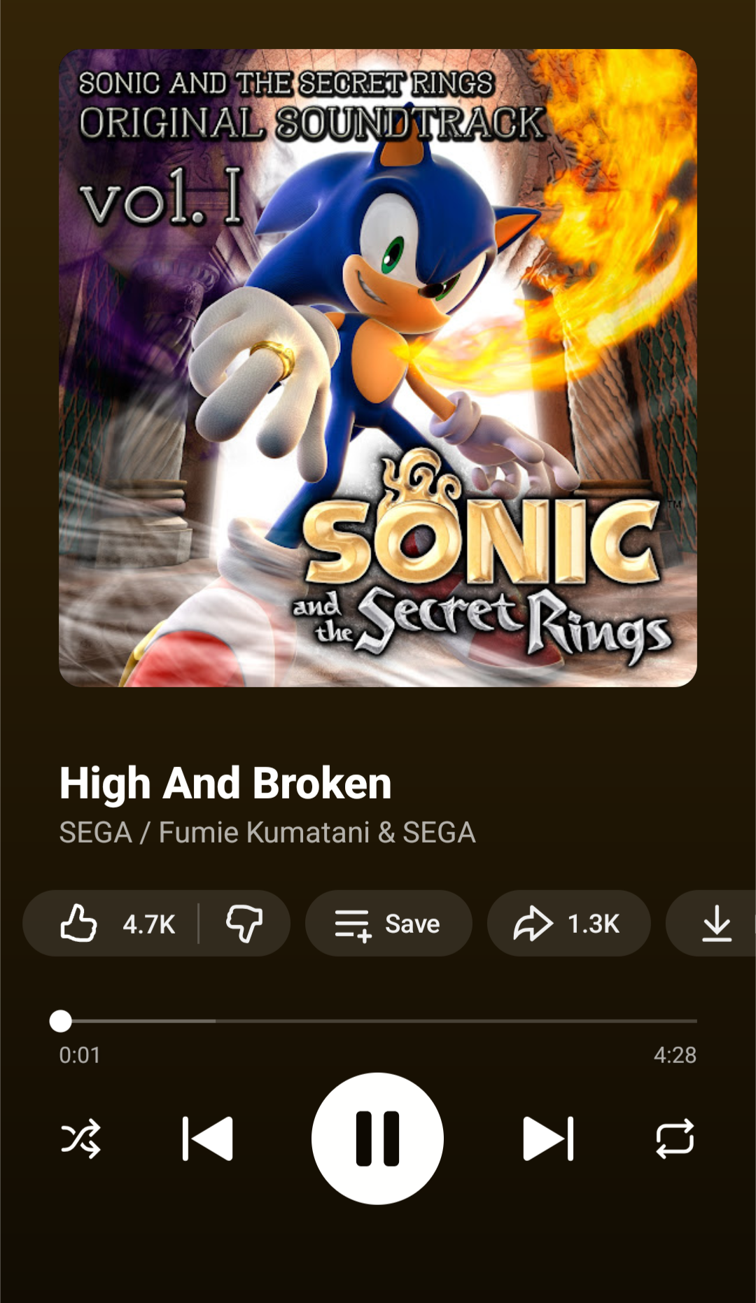 fumie kumatani - high and broken [sonic and the secret rings ost]