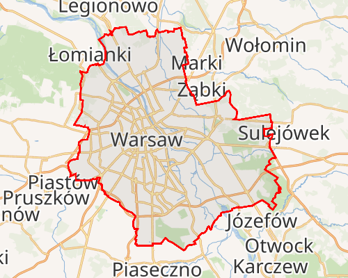 openstreetmap view of warsaw, poland