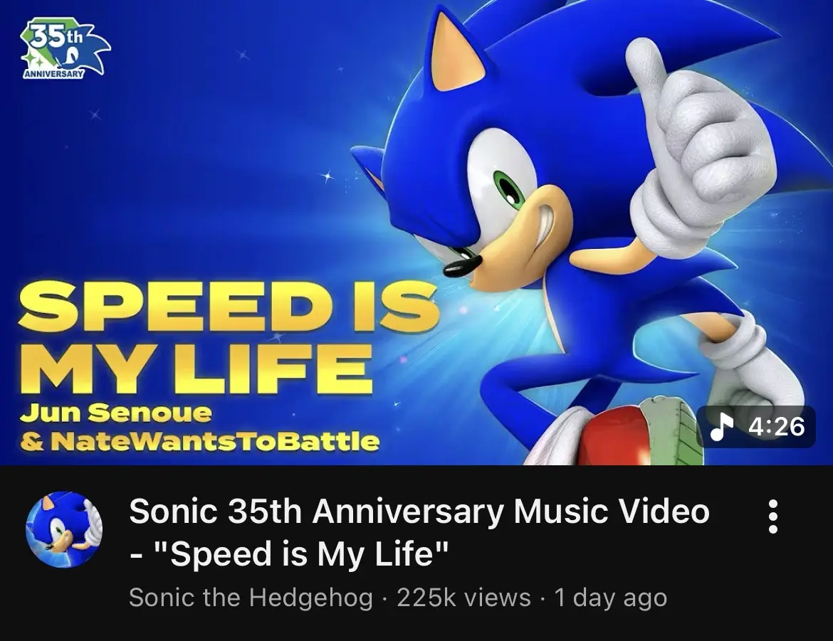 Sonic 35th Anniversary Music Video - "Speed is My Life"