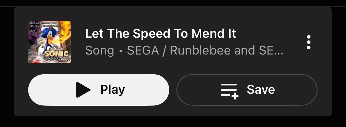 “let the speed to mend it” from sonic and the secret rings