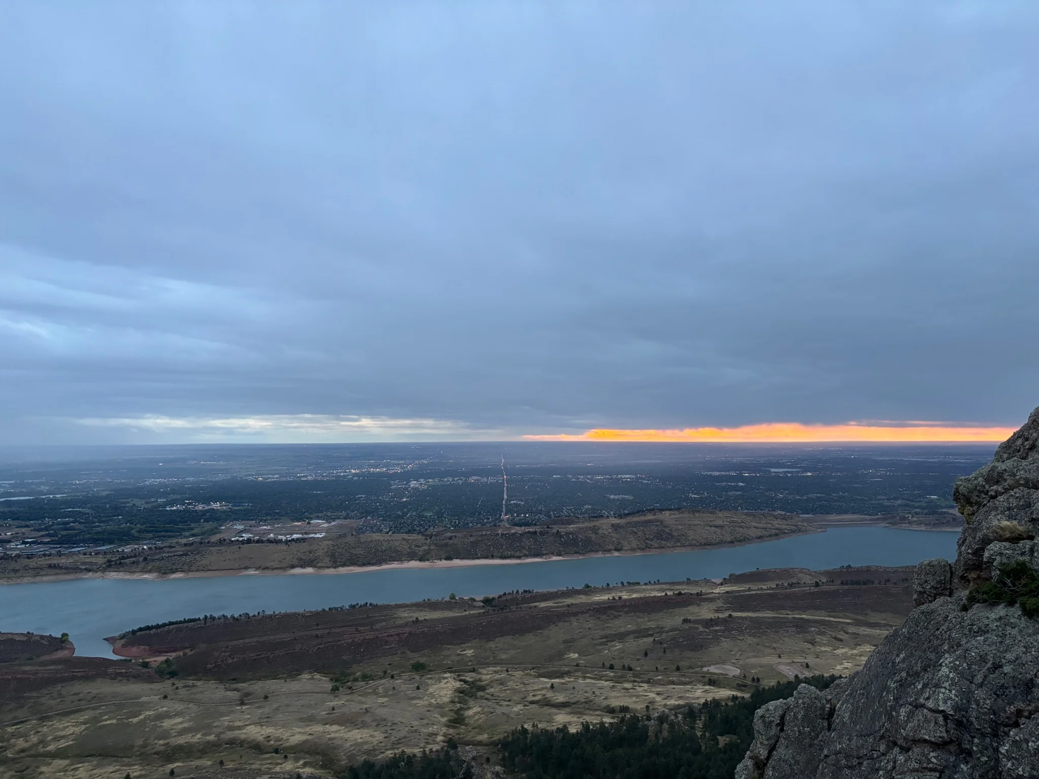 another shot of horsetooth reservoir
again with the sky illuminated 