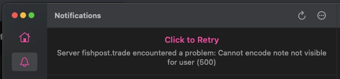 notifications, except there’s none because cannot encode note not visible for user